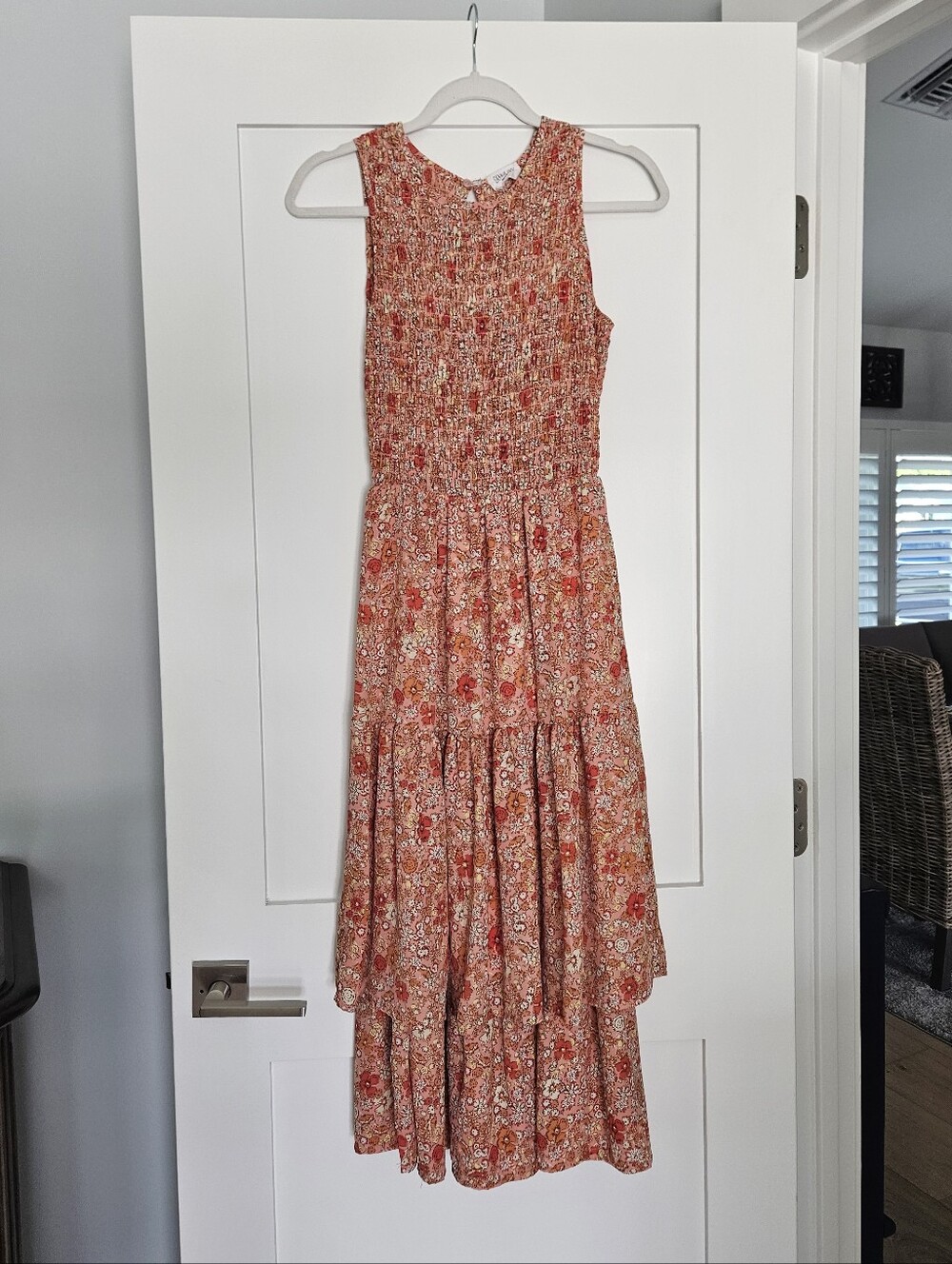 Sienna Sky Tiered Maxi - Coral/Orange Size S